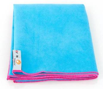 Quick-drying towel with antibacterial coating Dr.Bacty 40x65 - blue with pink trim.