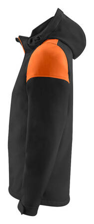 Softshell with detachable hood Prime Softshell by Printer - Black - orange.