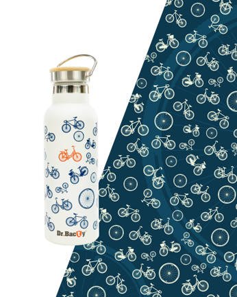 Steel thermal bottle Dr. Bacty Bicycles - white