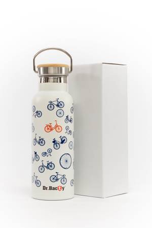 Steel thermal bottle Dr. Bacty Bicycles - white