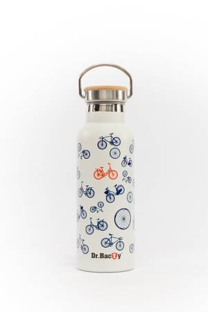 Steel thermal bottle Dr. Bacty Bicycles - white