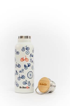 Steel thermal bottle Dr. Bacty Bicycles - white