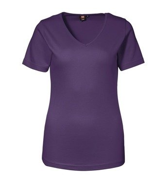 T-shirt- ID Interlock V- Neck weave, purple