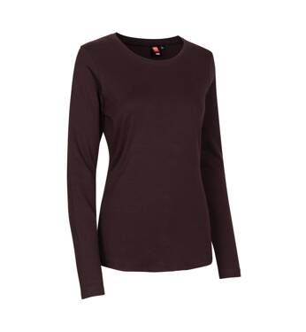 T-shirt Interlock, long sleeve, women's, brand ID - Dark burgundy