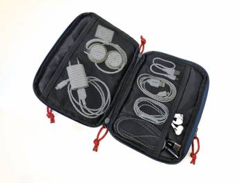 TROIKA go urban tech pouch 2 cable organizer - navy blue