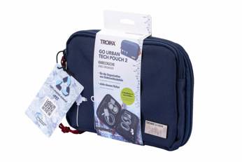 TROIKA go urban tech pouch 2 cable organizer - navy blue