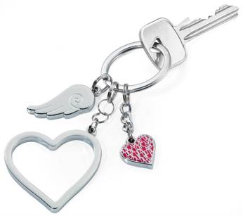 TROIKA keychain love is in the air - silver.