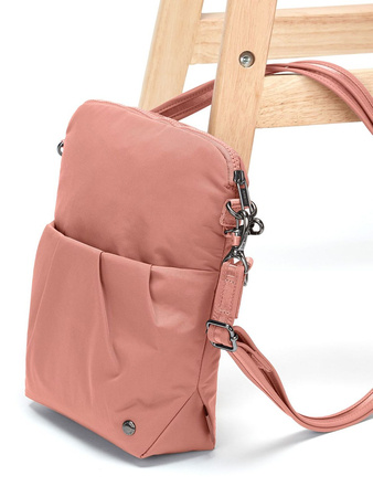 The foldable women's anti-theft handbag Pacsafe Citysafe CX Econyl® - pink.