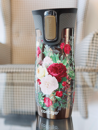 Thermal Mug Contigo West Loop 2.0 470 ml - Latte - Flowers