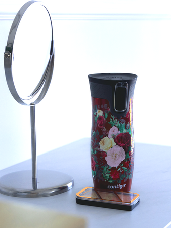 Thermal Mug Contigo West Loop 2.0 470 ml - Red - Flowers