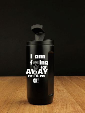 Thermal coffee mug 2-in-1 Dr.Bacty Notus 360 ml - Away - black.