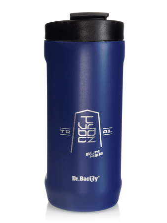 Thermal coffee mug 2-in-1 Dr.Bacty Notus 360 ml - navy blue.