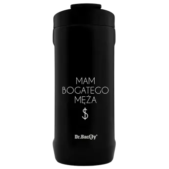 Thermal mug 2-in-1 Dr.Bacty Notus Rich Husband's Wife - black.