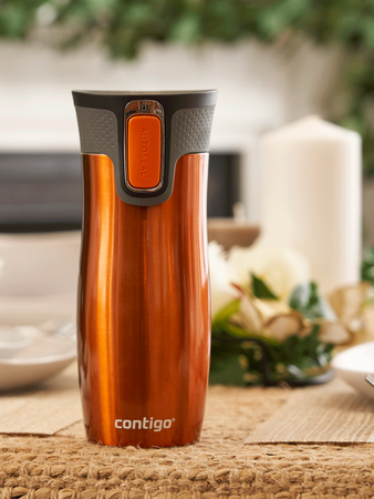 Thermal mug Contigo West Loop 2.0 with custom inscription-engraved- Orange