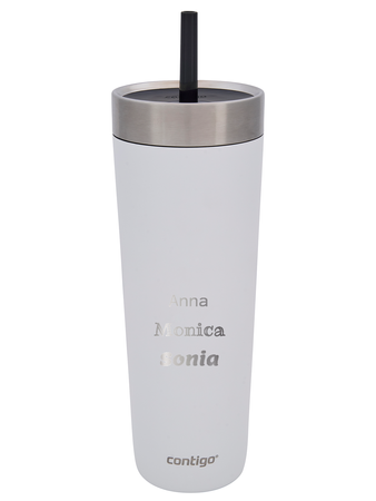 Thermal mug with straw Luxe Tumbler 720 ml with engraving - Salt