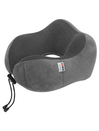 Travel cushion on the neck Dr. Bacty - gray. Plus ear plugs and eye band