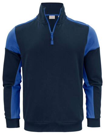 Two-tone Half Zip Prime Halfzip Sweater by Printer brand - Navy Blue - Blue.