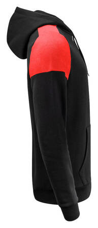 Two-tone Prime Hoodie sweatshirt by Printer - Black - Red.