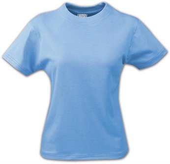 Women's T-shirt Ladies Heavy T-Shirt by Printer - Blue.