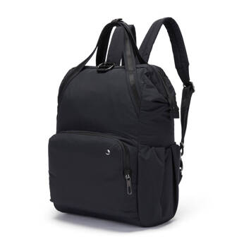 Women's anti-theft backpack Pacsafe Citysafe CX Econyl - black.