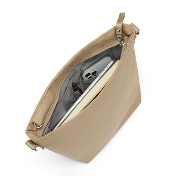 Women's anti-theft handbag Pacsafe W - beige