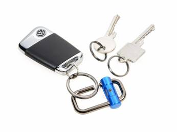 keychain with 3 TROIKA 2-way key rings - blue.