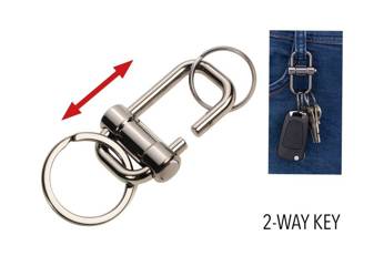 keychain with 3 TROIKA 2-way key rings - gray.