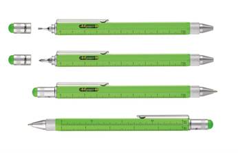 multifunctional ballpoint pen TROIKA construction - green.