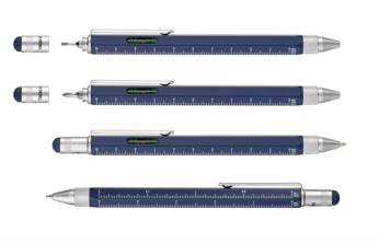 multifunctional ballpoint pen TROIKA construction - navy blue.