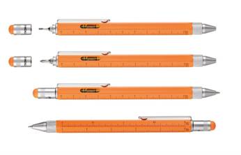 multifunctional ballpoint pen TROIKA construction - orange.