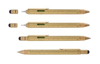 multifunctional pen TROIKA construction - gold.