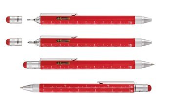 multifunctional pen TROIKA construction - red.