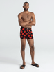 Breathable men's SAXX DAYTRIPPER Boxer Brief Fly with tiger and panther print - black.