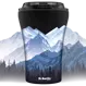 Ceramic mug with lid Dr. Bacty Apollo in the mountains - black