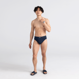 Comfortable men's SAXX ULTRA Boxer Brief Fly - navy blue.