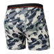 Men's elastic SAXX NON-STOP STRETCH Boxer Brief with a poppy camouflage fly - gray.