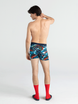 Men's quick-drying SAXX VIBE Boxer Briefs - blue leaves.