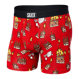 Men's quick-drying SAXX VIBE Boxer Briefs - burning cakes, red.