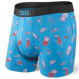 Men's quick-drying SAXX VIBE Boxer Briefs for tropical vacations - blue.