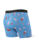 Men's quick-drying SAXX VIBE Boxer Briefs for tropical vacations - blue.