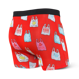 Men's quick-drying SAXX VIBE Boxer Briefs - red, in foil packaging.