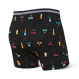 Men's quick-drying SAXX VIBE Boxer Briefs with alcohol and flies - black.