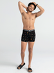 Men's quick-drying SAXX VIBE Boxer Briefs with alcohol and flies - black.