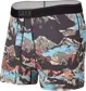 Men's trekking / sports boxers with the Saxx Quest Boxer Brief Fly mountain landscape - black