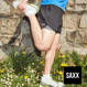 Running shorts with 2-in-1 SAXX HIGHTAIL underwear - black.