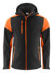 Softshell with detachable hood Prime Softshell by Printer - Black - orange.