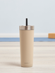 Thermal mug with straw Luxe Tumbler 720 ml with engraving - Brown Sugar