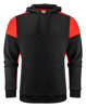 Two-tone Prime Hoodie sweatshirt by Printer - Black - Red.