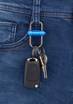 keychain with 3 TROIKA 2-way key rings - blue.