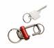 keychain with 3 TROIKA 2-way key rings - red